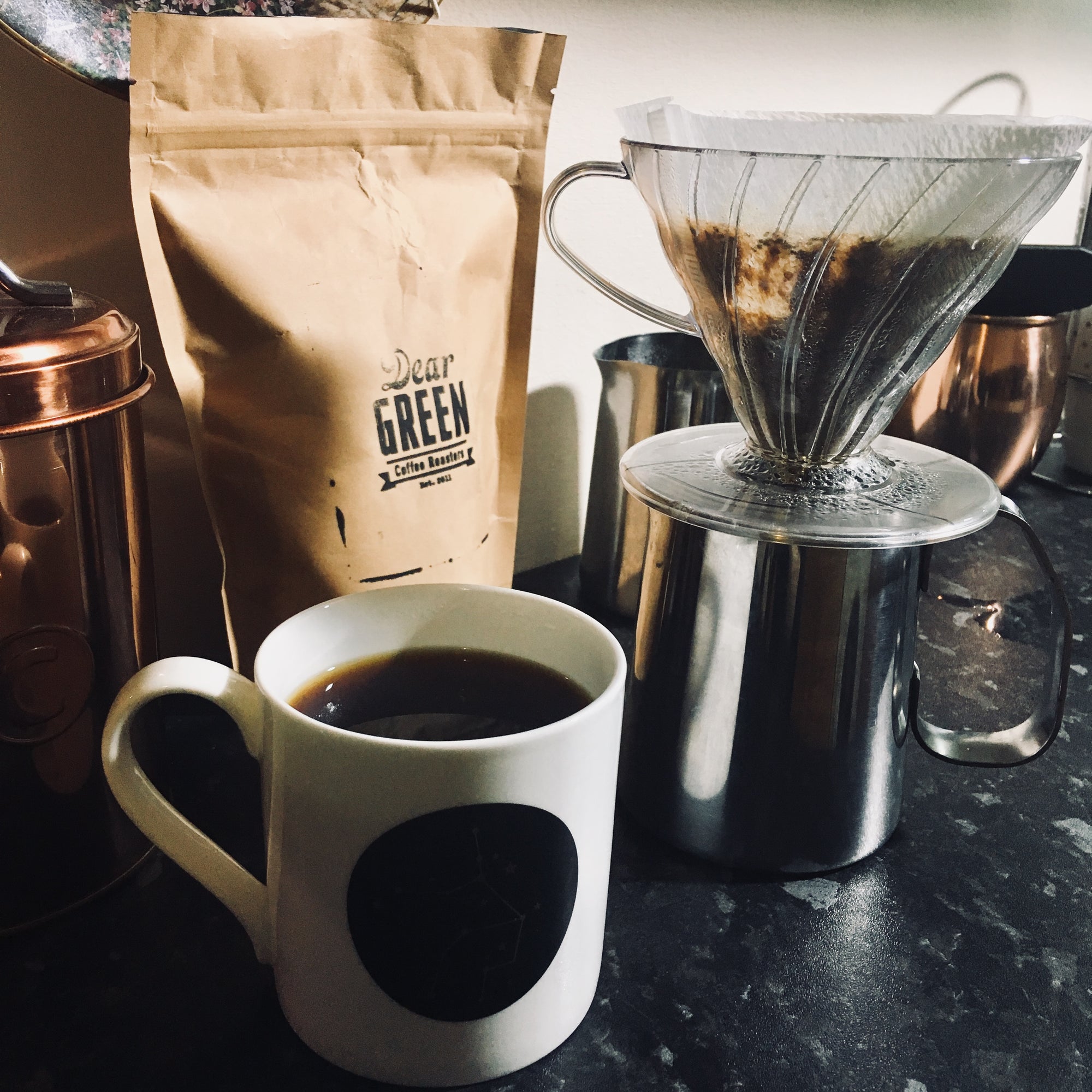 brewing a V60 coffee at home